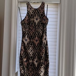 Marciano Sequined Baroque Dress